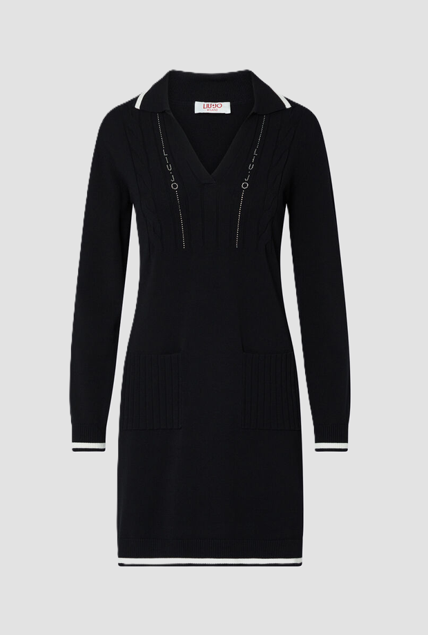 Abito in maglia donna nero 