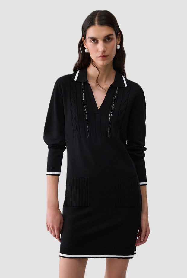Abito in maglia donna nero 