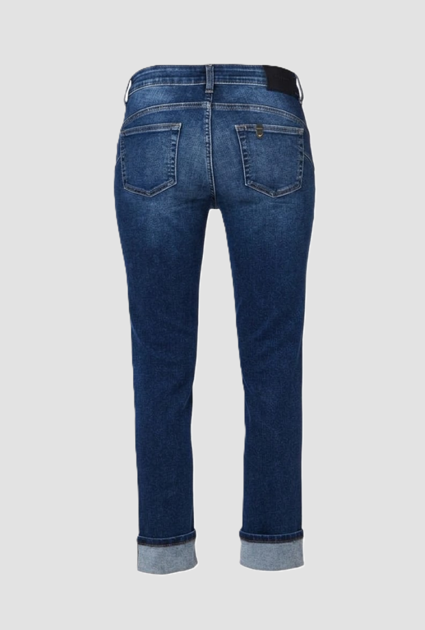 Jeans skinny con catena da donna blu 