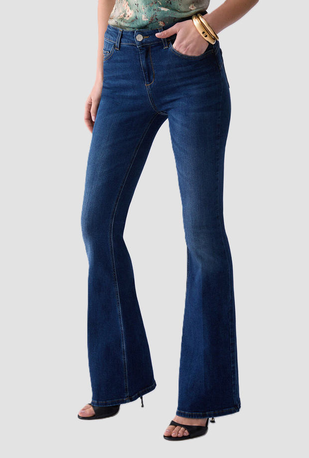 Jeans a zampa donna blu 
