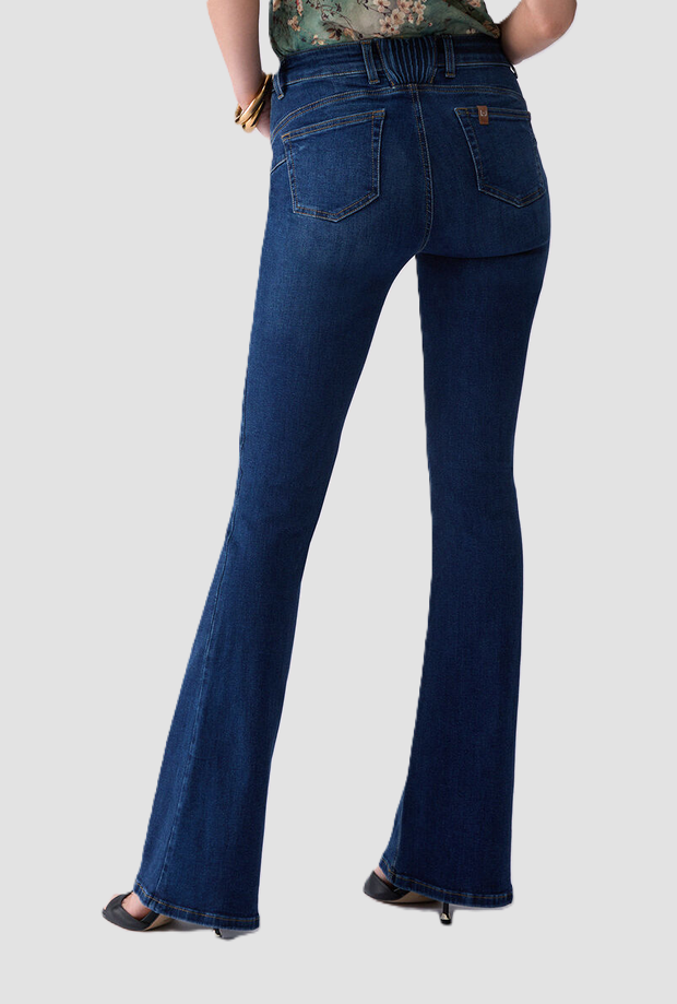 Jeans a zampa donna blu 