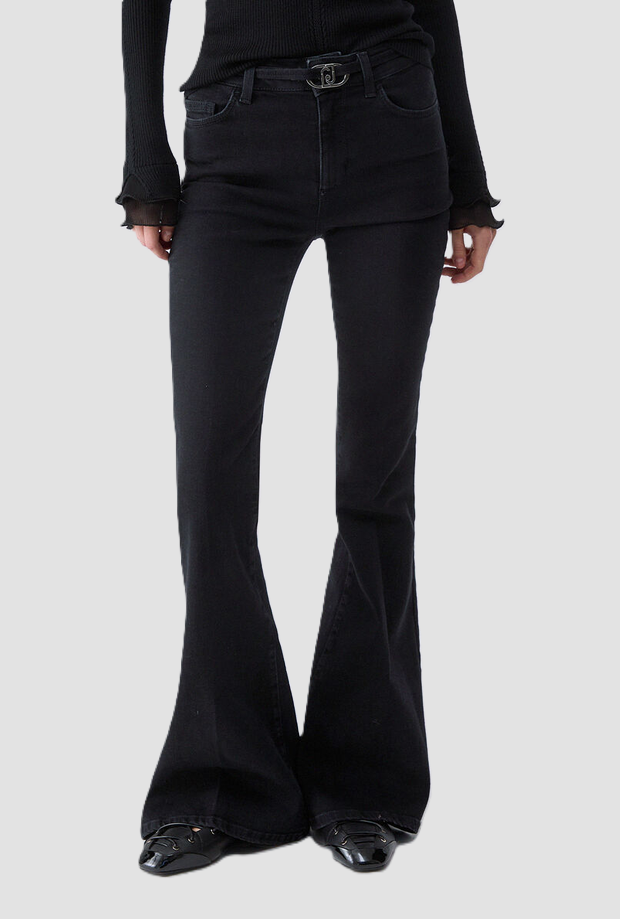 Jeans a zampa donna nero 