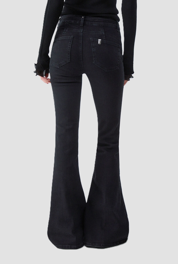 Jeans a zampa donna nero 