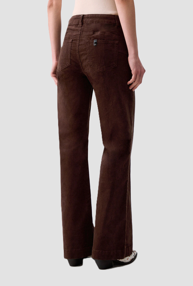 Pantalone in velluto donna marrone scuro 