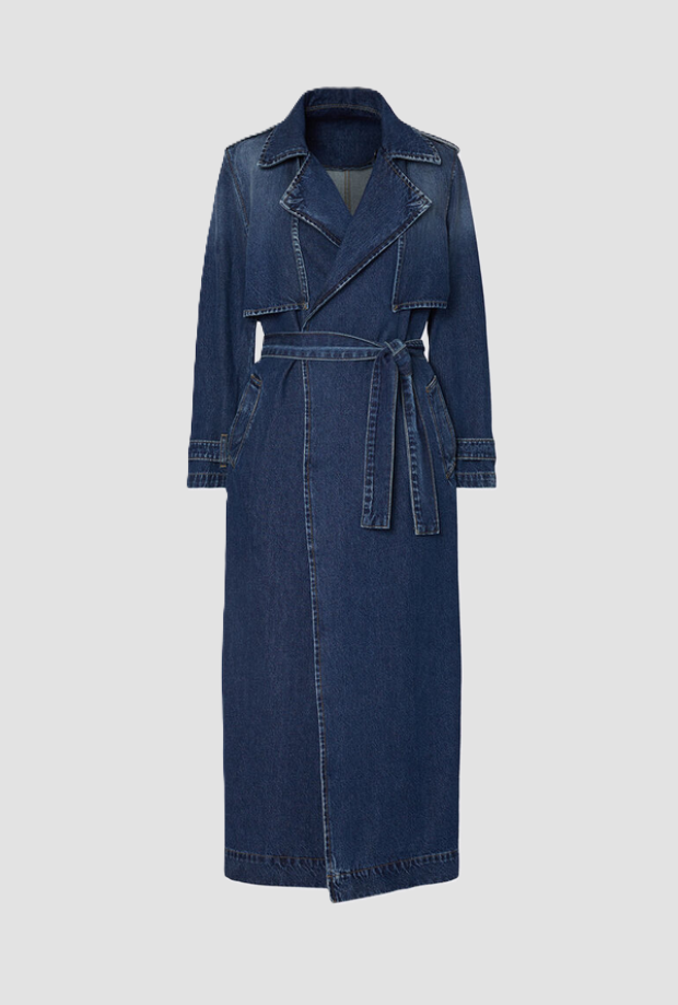 Cappotto in denim donna blu 