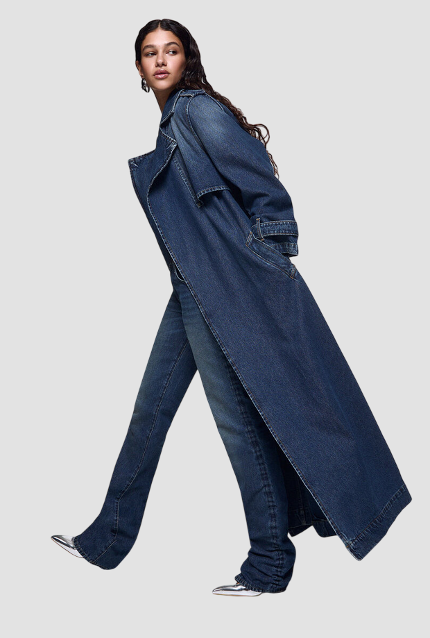 Cappotto in denim donna blu 