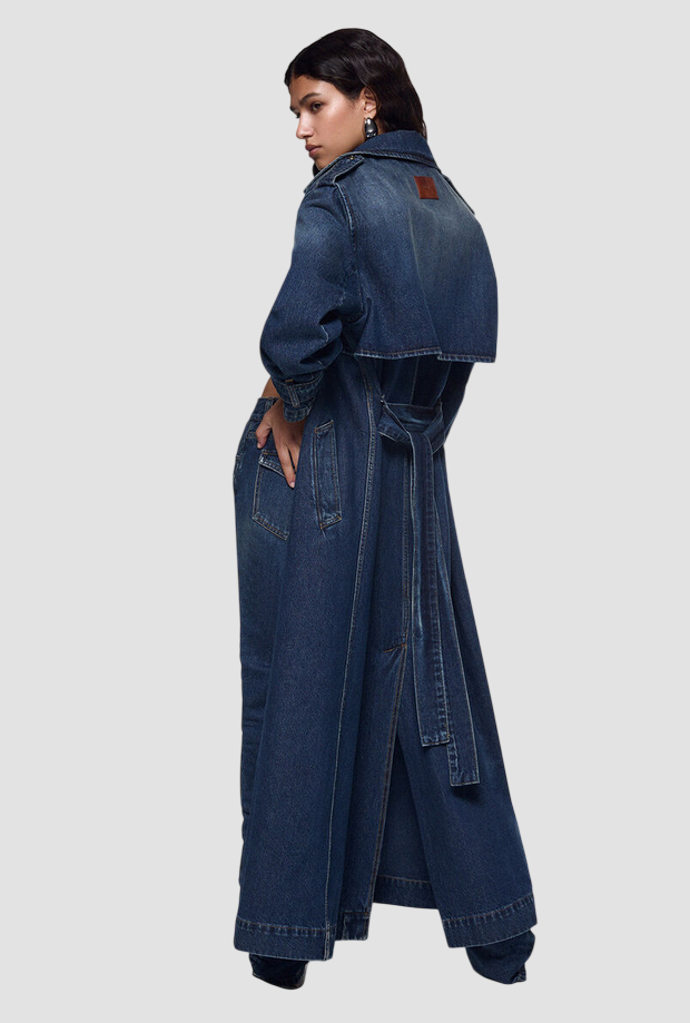 Cappotto in denim donna blu 