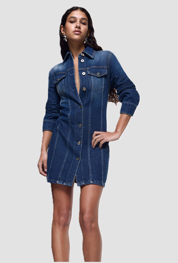 Abito in denim donna blu 