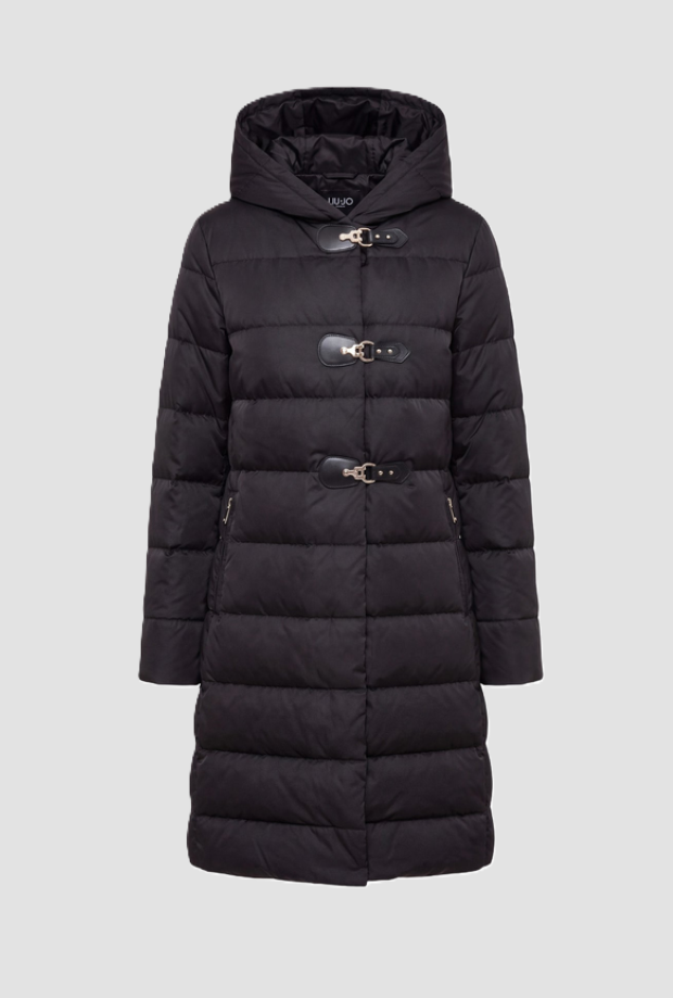 Piumino lungo da donna nero 