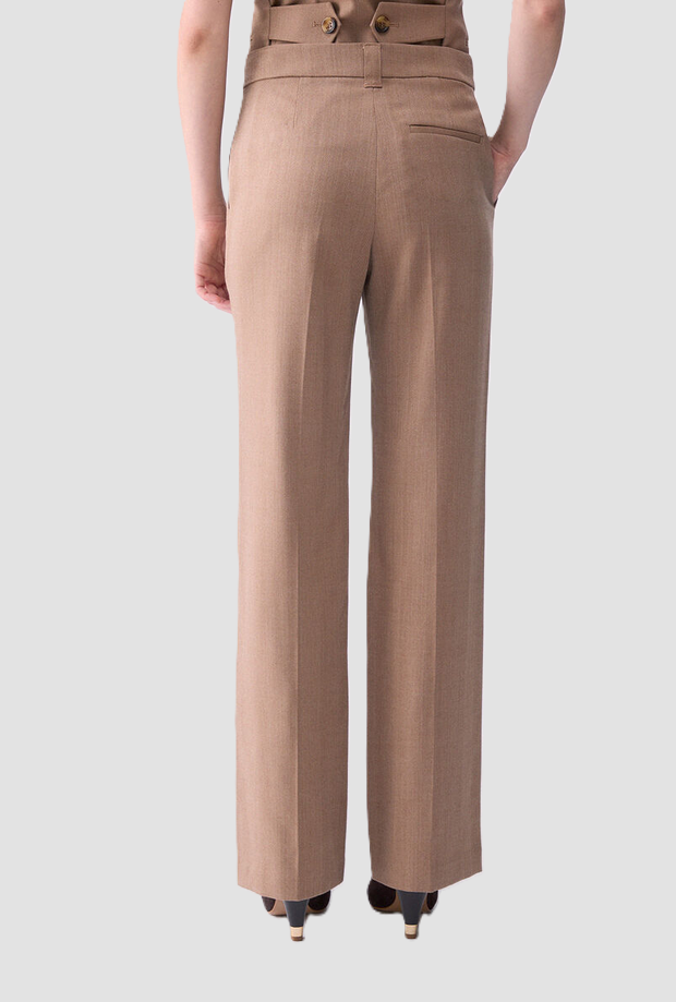Pantalone straight donna beige 