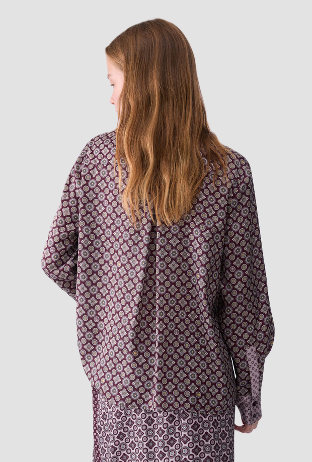 Camicia con stampa donna viola 