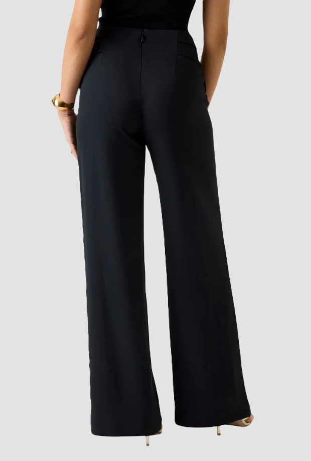 Pantalone wide leg donna nero 