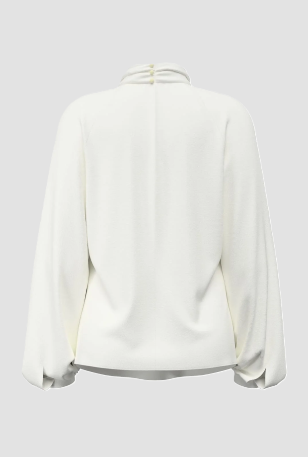 Blusa con scollo a goccia donna bianco 