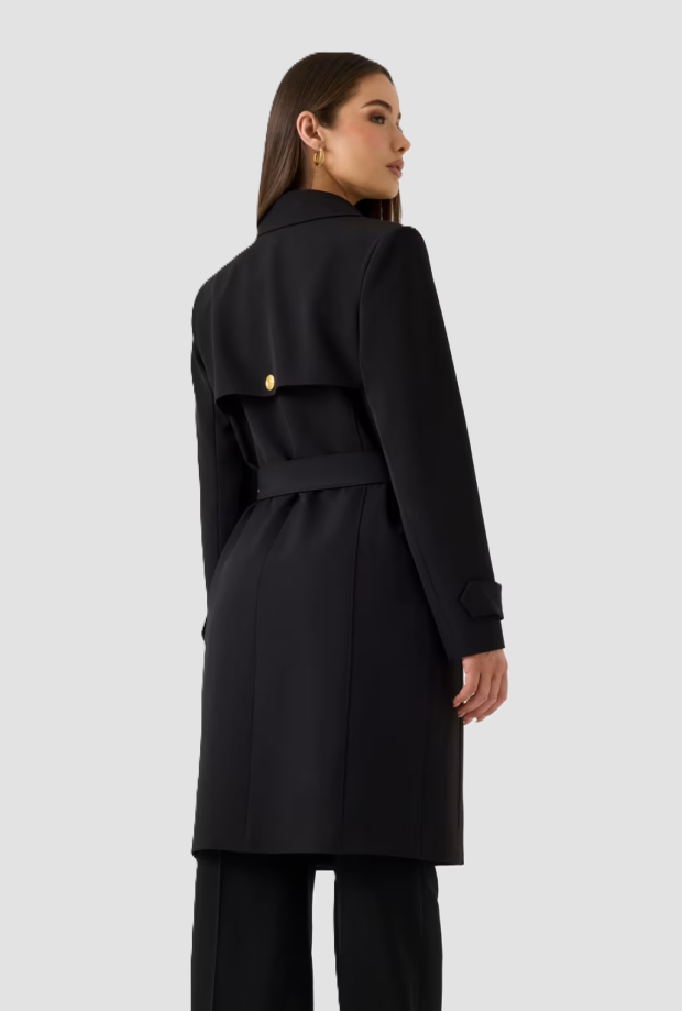 Trench doppiopetto donna nero 
