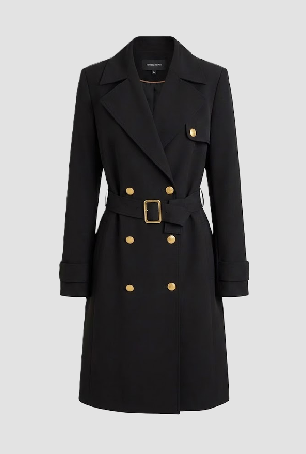 Trench doppiopetto donna nero 