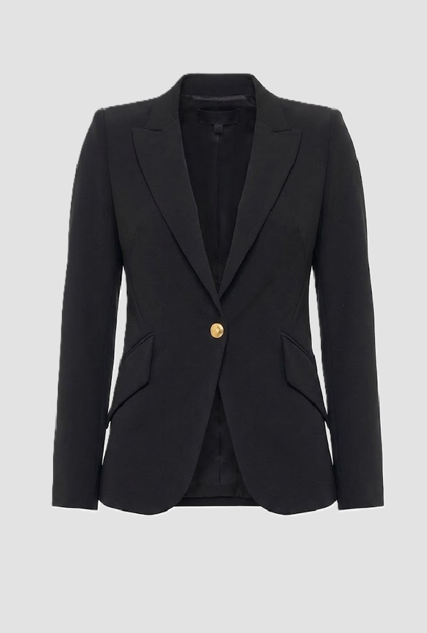Giacca con bottone dorato donna nero 