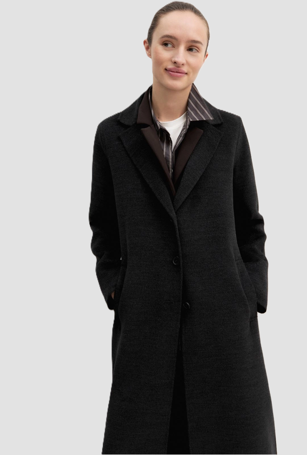 Cappotto monopetto da donna grigio scuro 