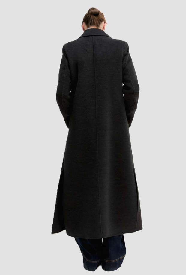 Cappotto monopetto da donna grigio scuro 