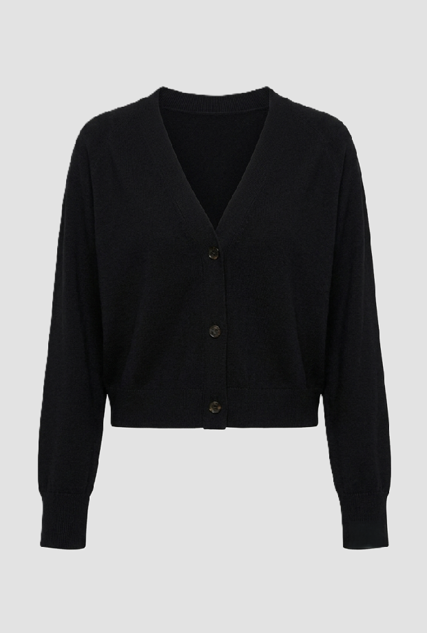 Cardigan con scollo a V donna nero 