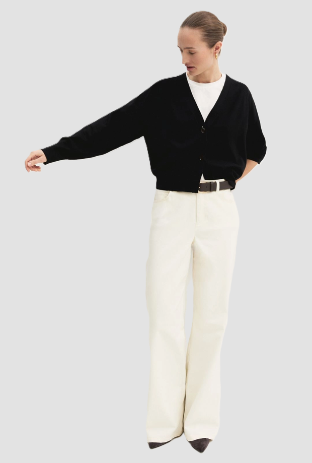 Cardigan con scollo a V donna nero 