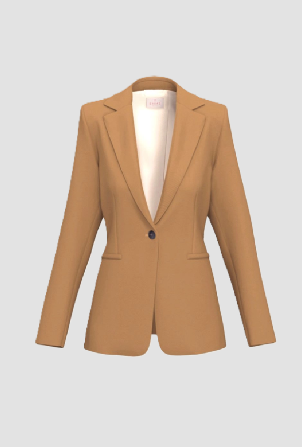 Giacca monopetto donna cammello 