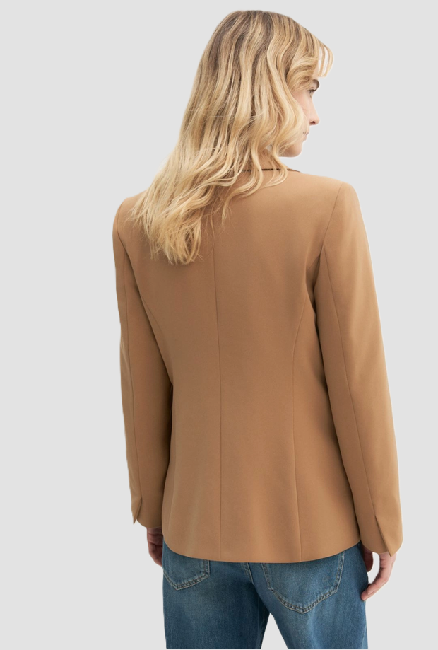 Giacca monopetto donna cammello 