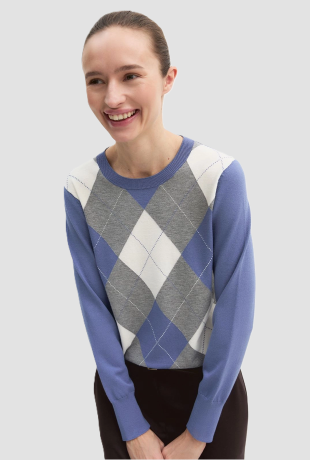 Maglia aderente a rombi donna ortensia 