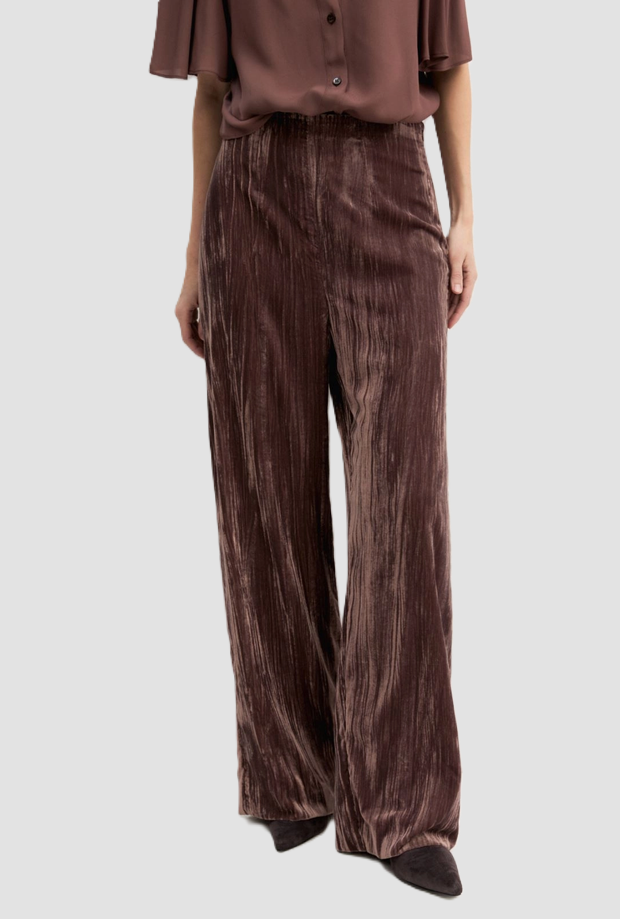 Pantalone in velluto donna marrone 