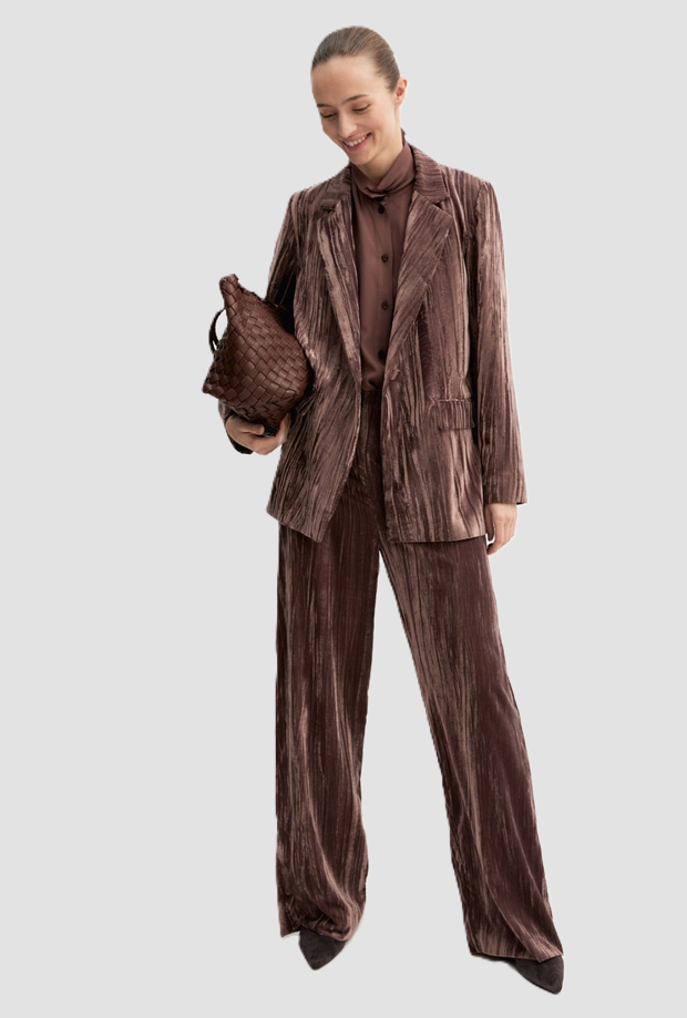 Pantalone in velluto donna marrone 