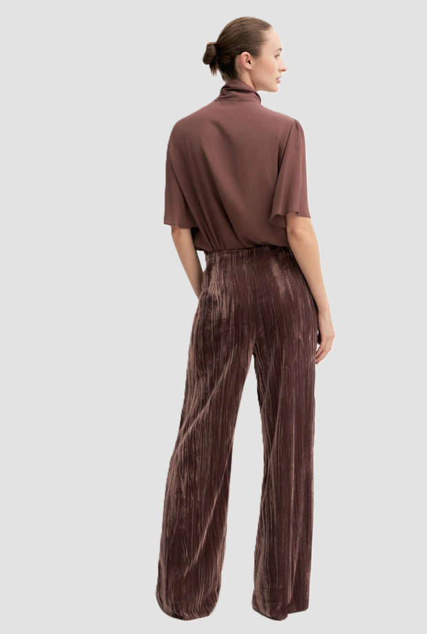 Pantalone in velluto donna marrone 
