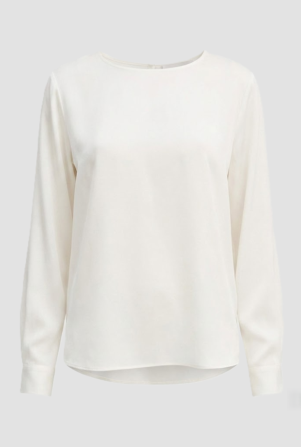 Blusa in raso donna avorio 