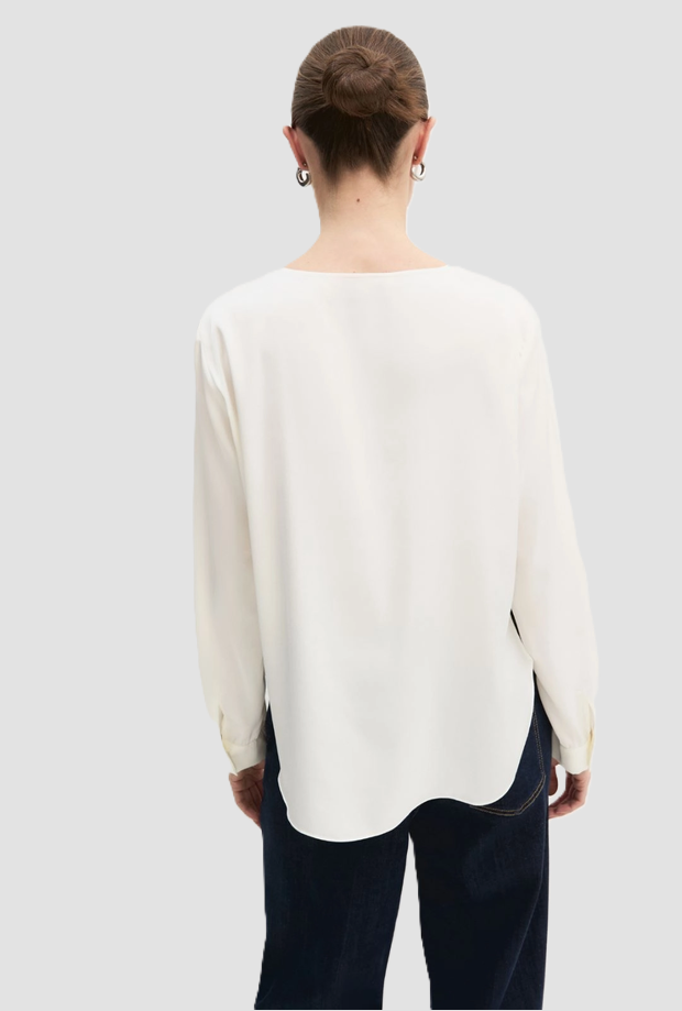 Blusa in raso donna avorio 