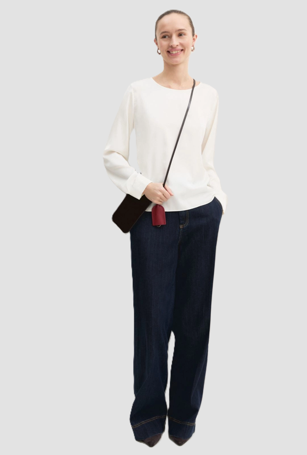 Blusa in raso donna avorio 