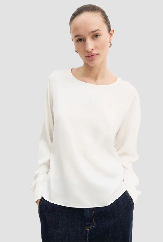Blusa in raso donna avorio 