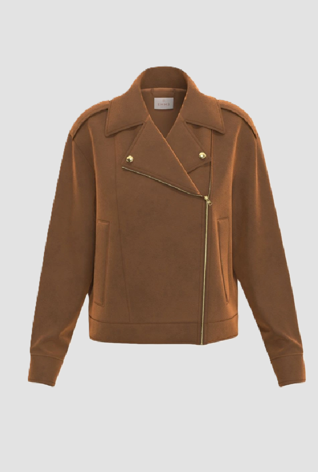 Giacca biker donna cognac 