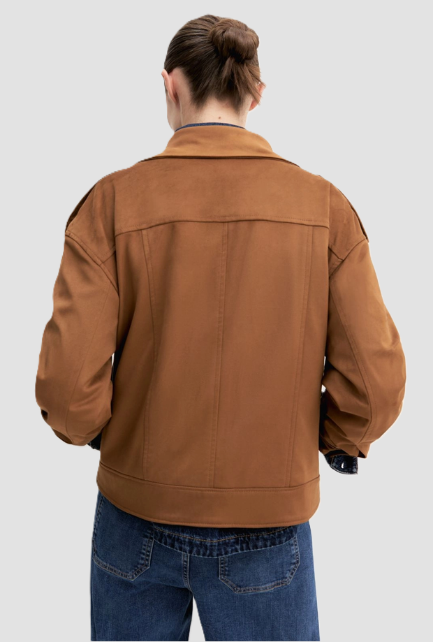 Giacca biker donna cognac 