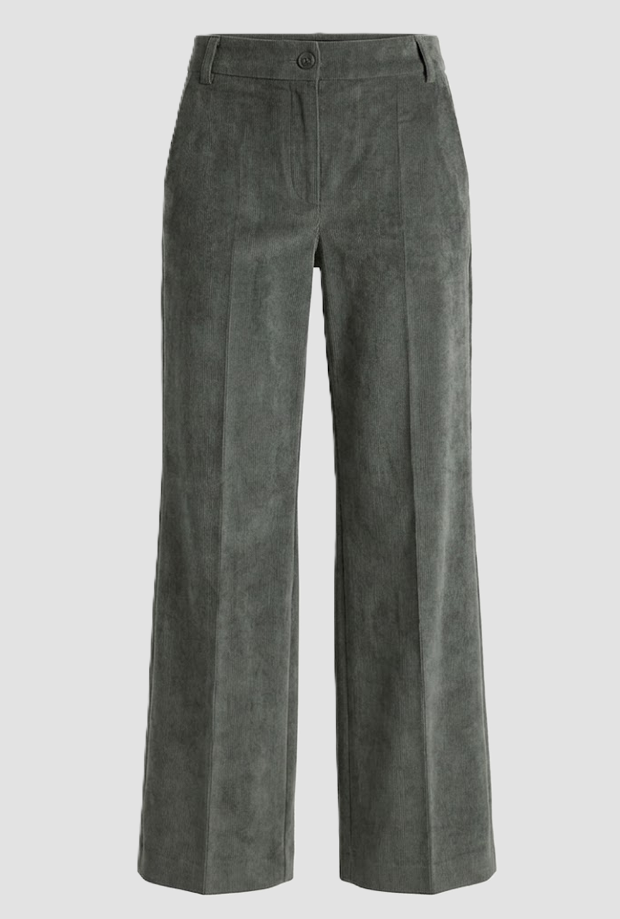 Pantalone in velluto regular fit donna sottobosco 