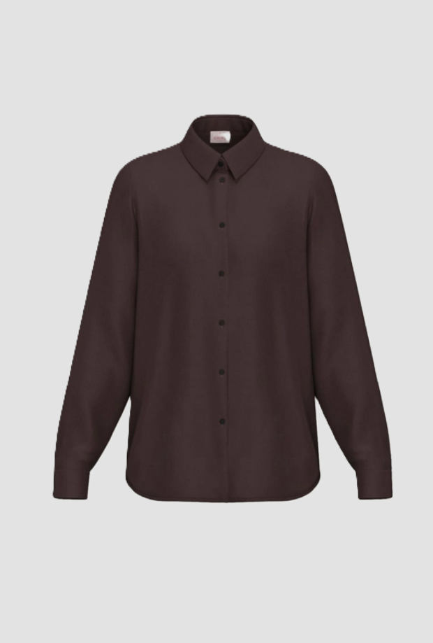 Camicia in raso stretch fit donna testa di moro 