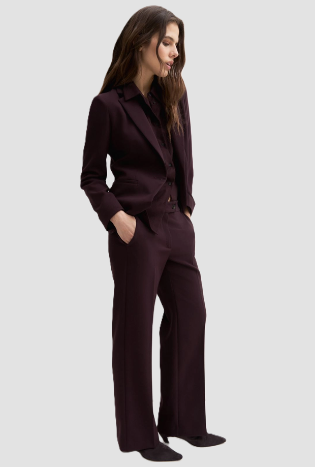 Pantalone dritto donna bordeaux 