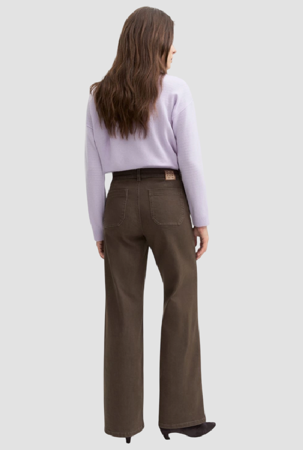 Pantalone ampio donna tortora 