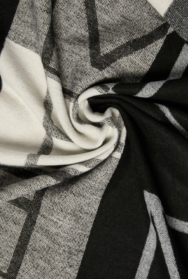Stola con logo donna nero 