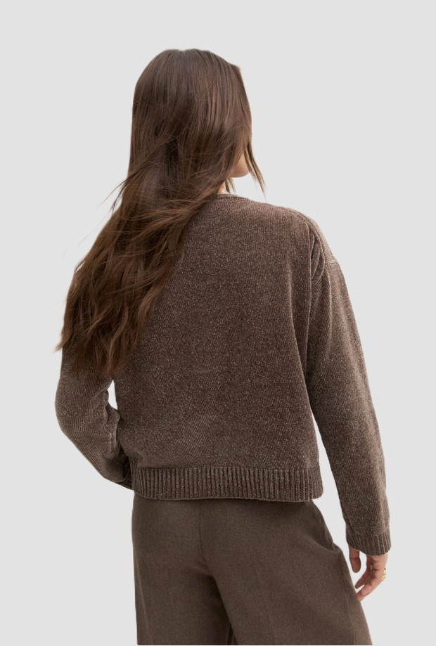 Maglia donna marrone in ciniglia 