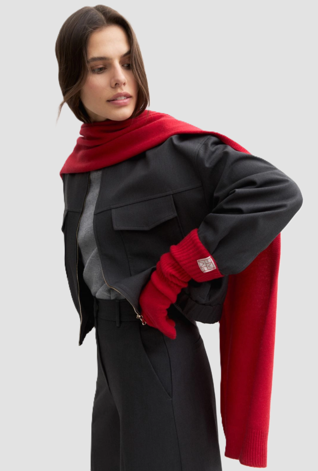 Sciarpa in misto lana donna rossa 