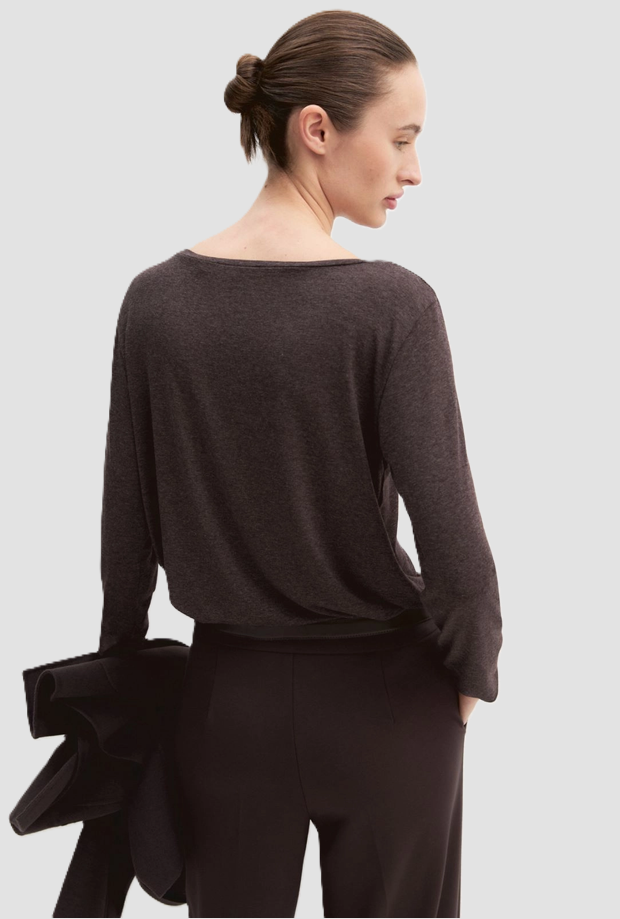 T-shirt in viscosa donna marrone 