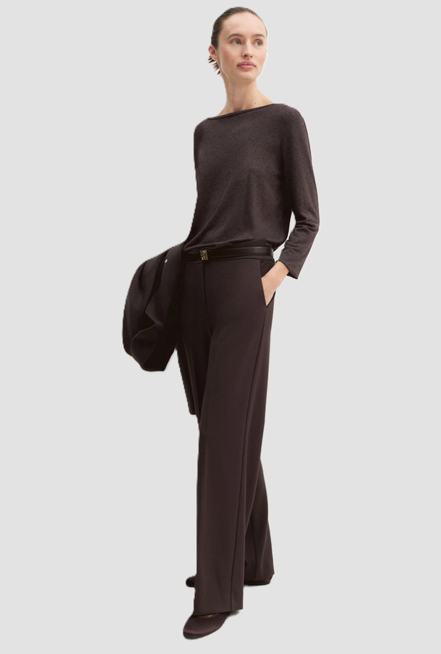 T-shirt in viscosa donna marrone 