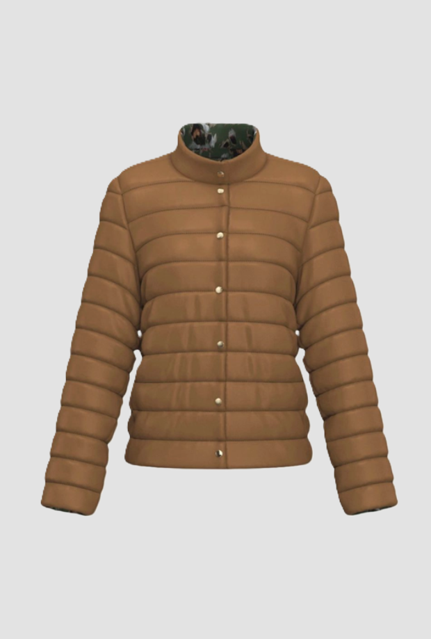 Giubbino reversibile donna verde-cammello 