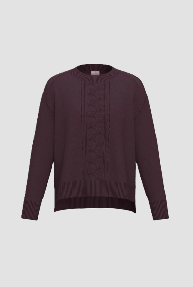 Maglia donna viola con treccia 