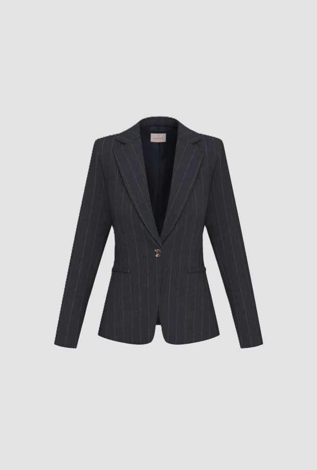 Blazer donna gessato blu 