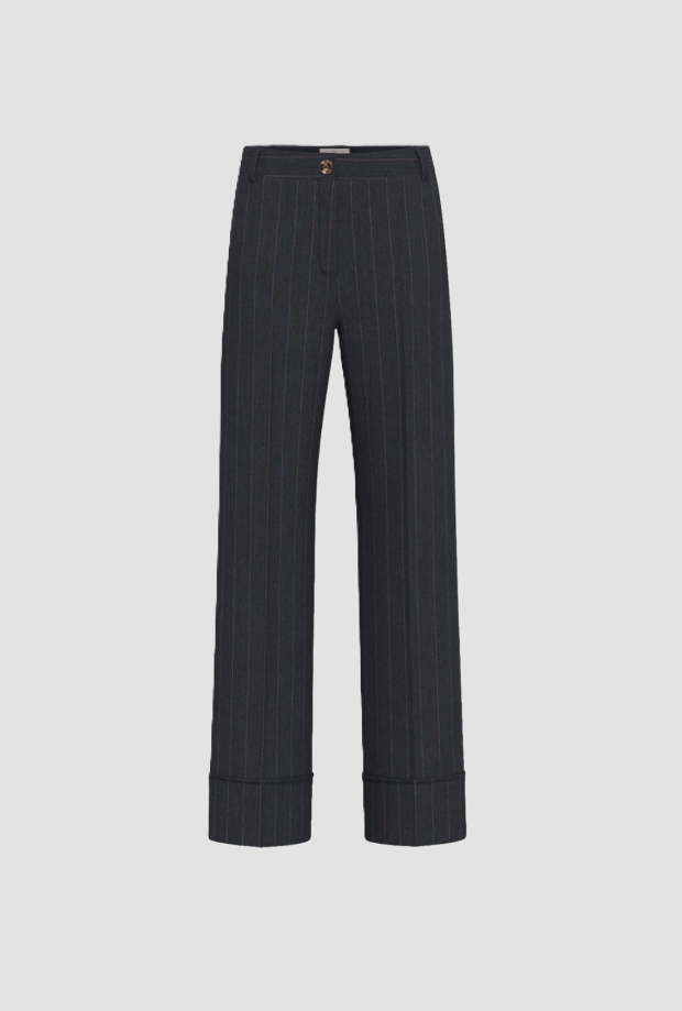 Pantaloni donna gessato blu 
