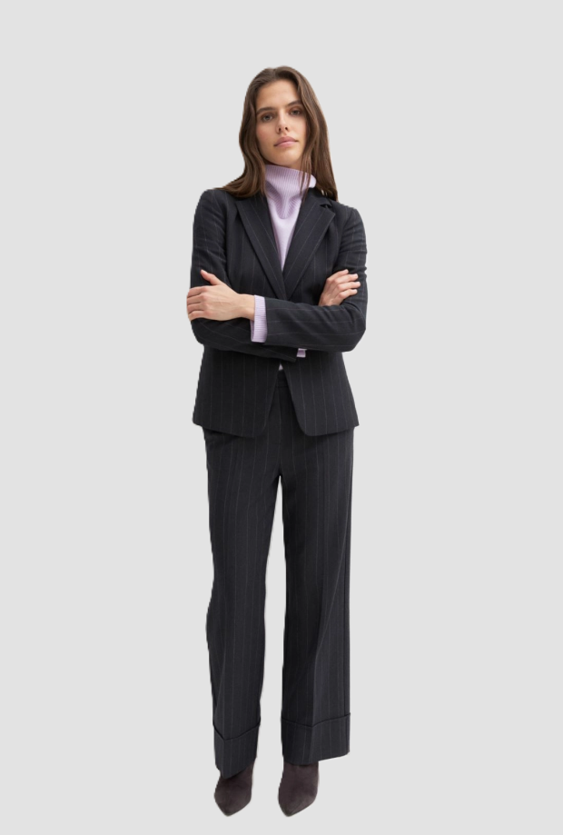 Pantaloni donna gessato blu 